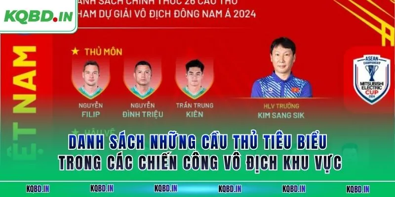 Vô Địch ĐNA 14 Danh sách những cầu thủ tiêu biểu trong các chiến công vô địch khu vực